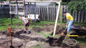 Playset Makeover Part 2: Building a Retaining Wall