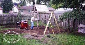 Playset Makeover Part 2: Building a Retaining Wall