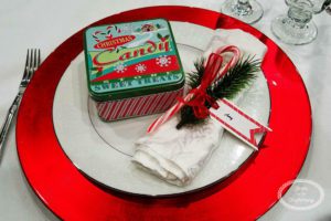 Christmas table place setting