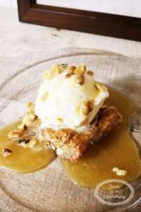 One taste and you'll fall in love with this Walnut Blondie with Maple Butter Syrup