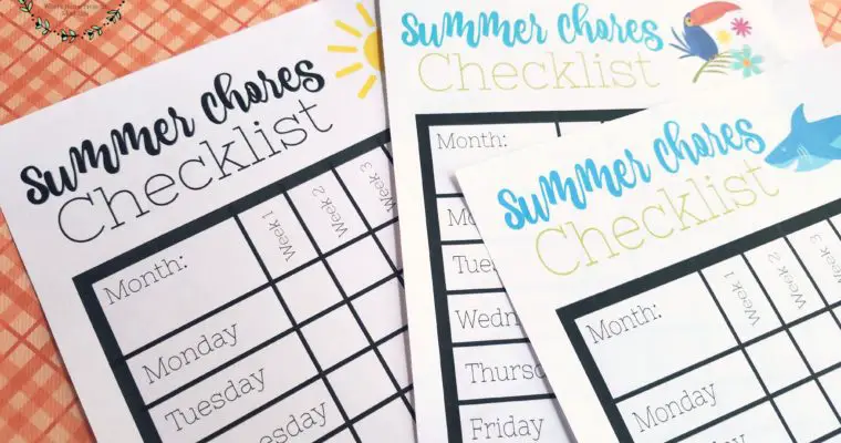 Summer Chores Checklist with Free Printable