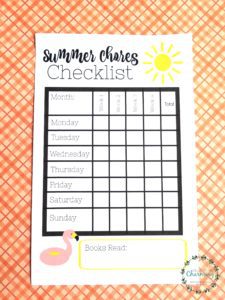 Summer Chores Checklist