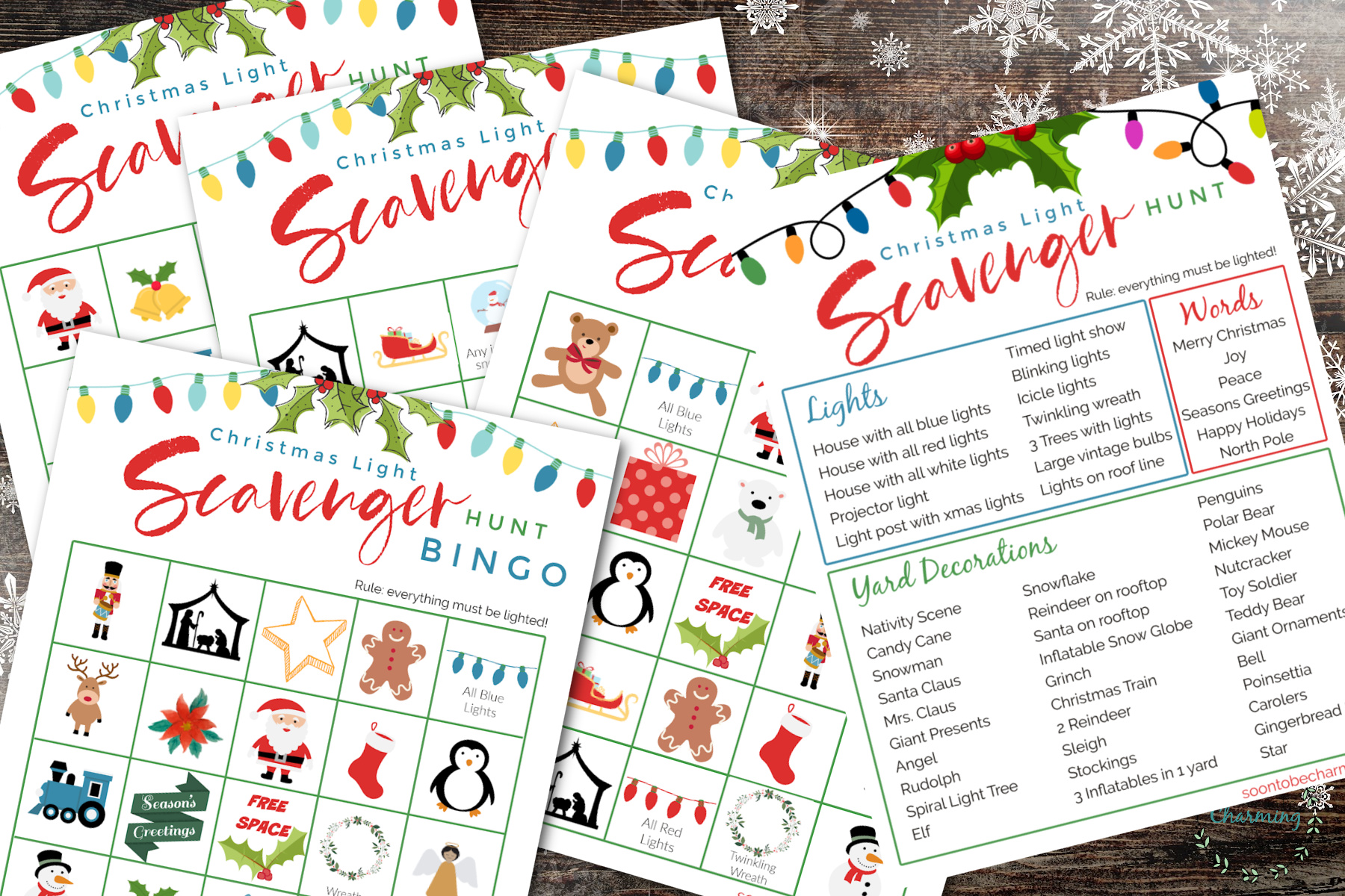 Christmas Light Scavenger Hunt Printables