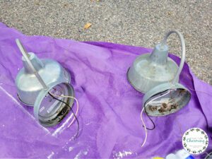 spray painting outdoor light fixtures