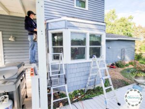 Shaker siding on bump out