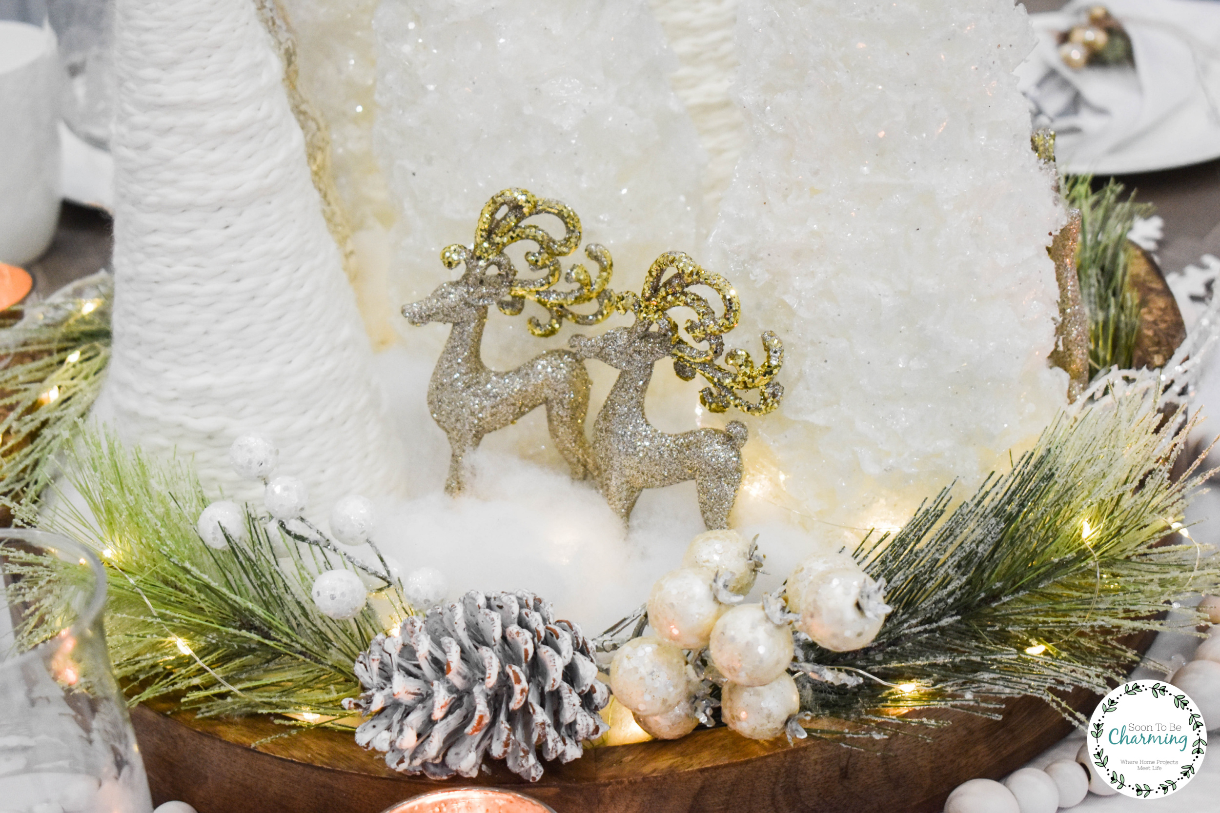 Simple White Christmas Table